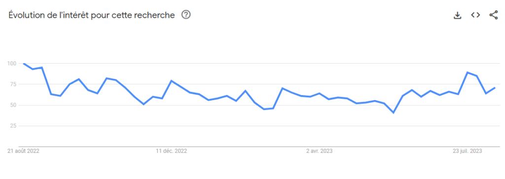exemple pour mots coiffeur bordeaux tendance sur google trends