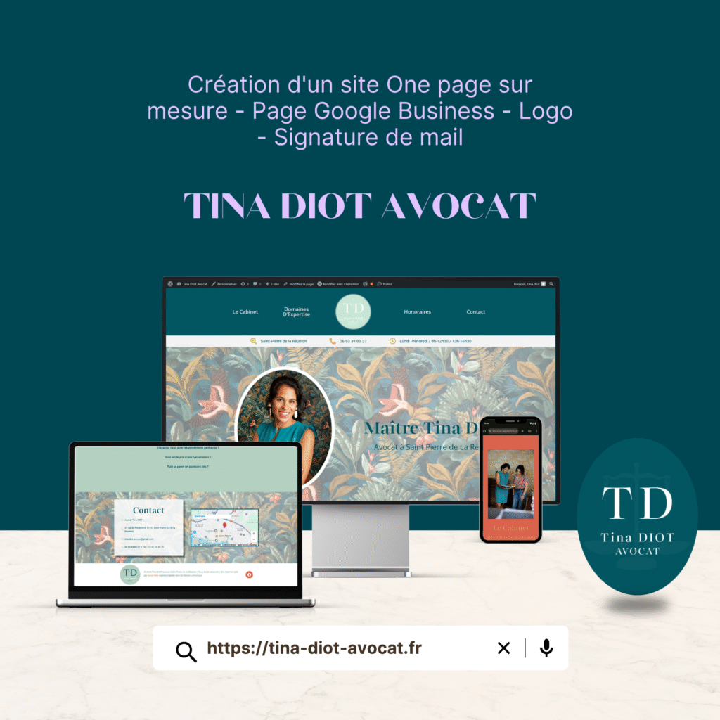 Conception d'un site one page pour une avocate